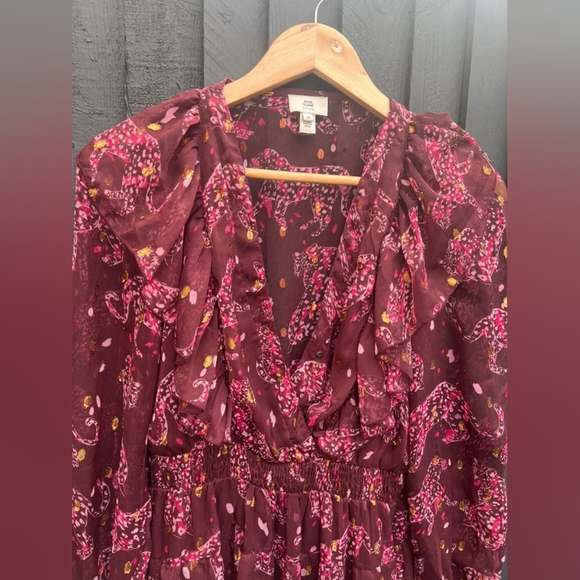 knee length dress red floral - Picture 3 of 6